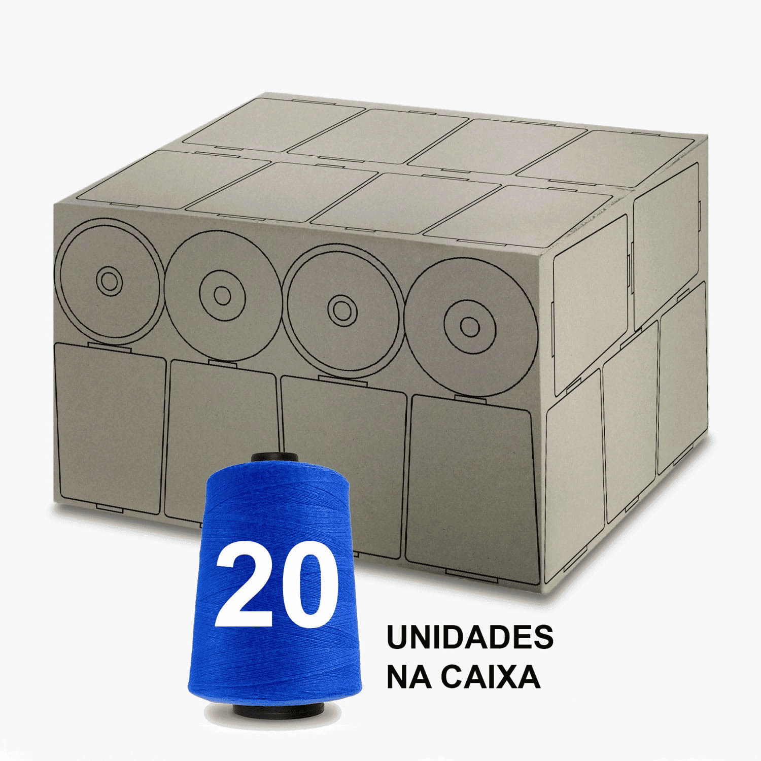 Linha para Sacaria Azul 1Kg - 20 Cones