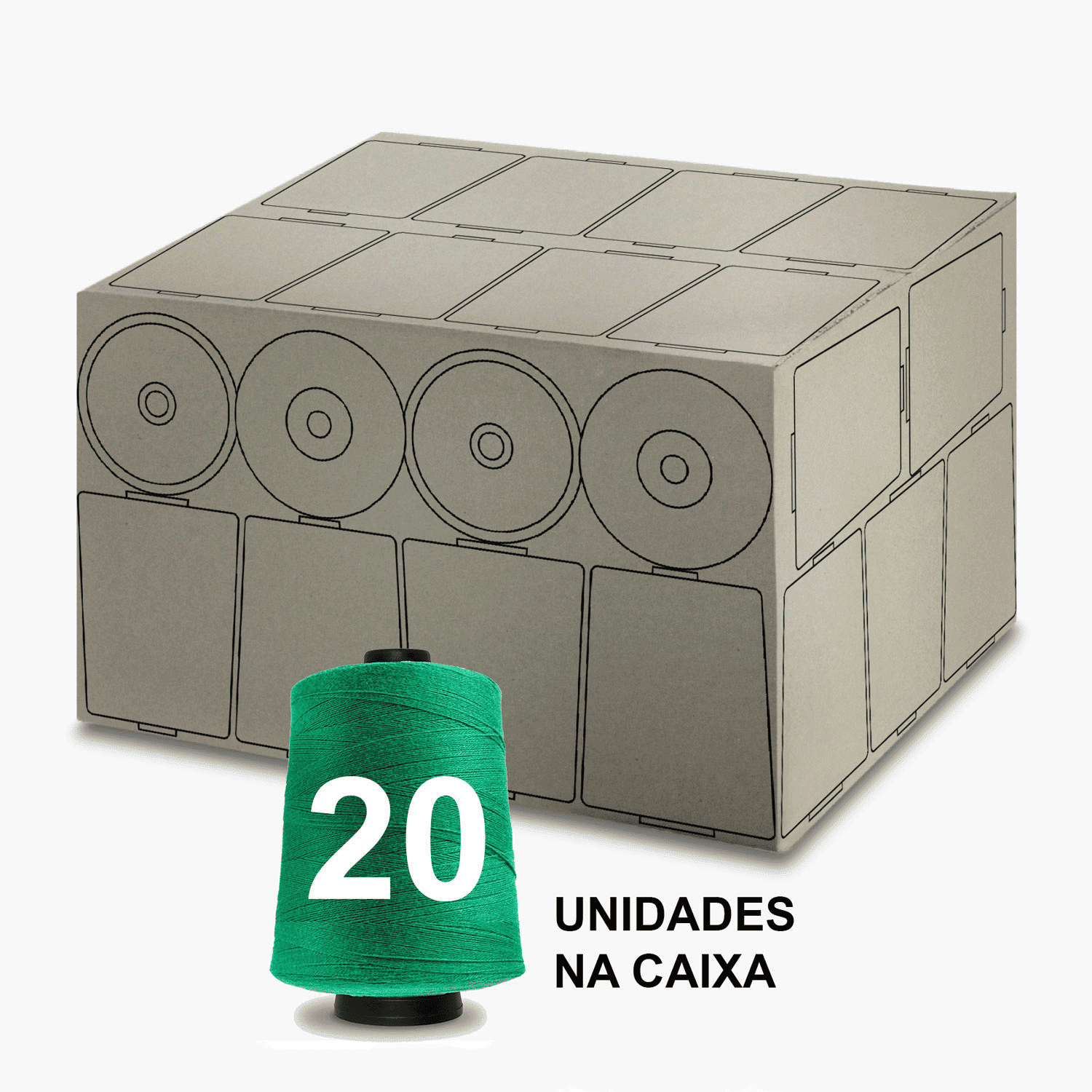 Linha para Sacaria Verde 1Kg - 20 Cones