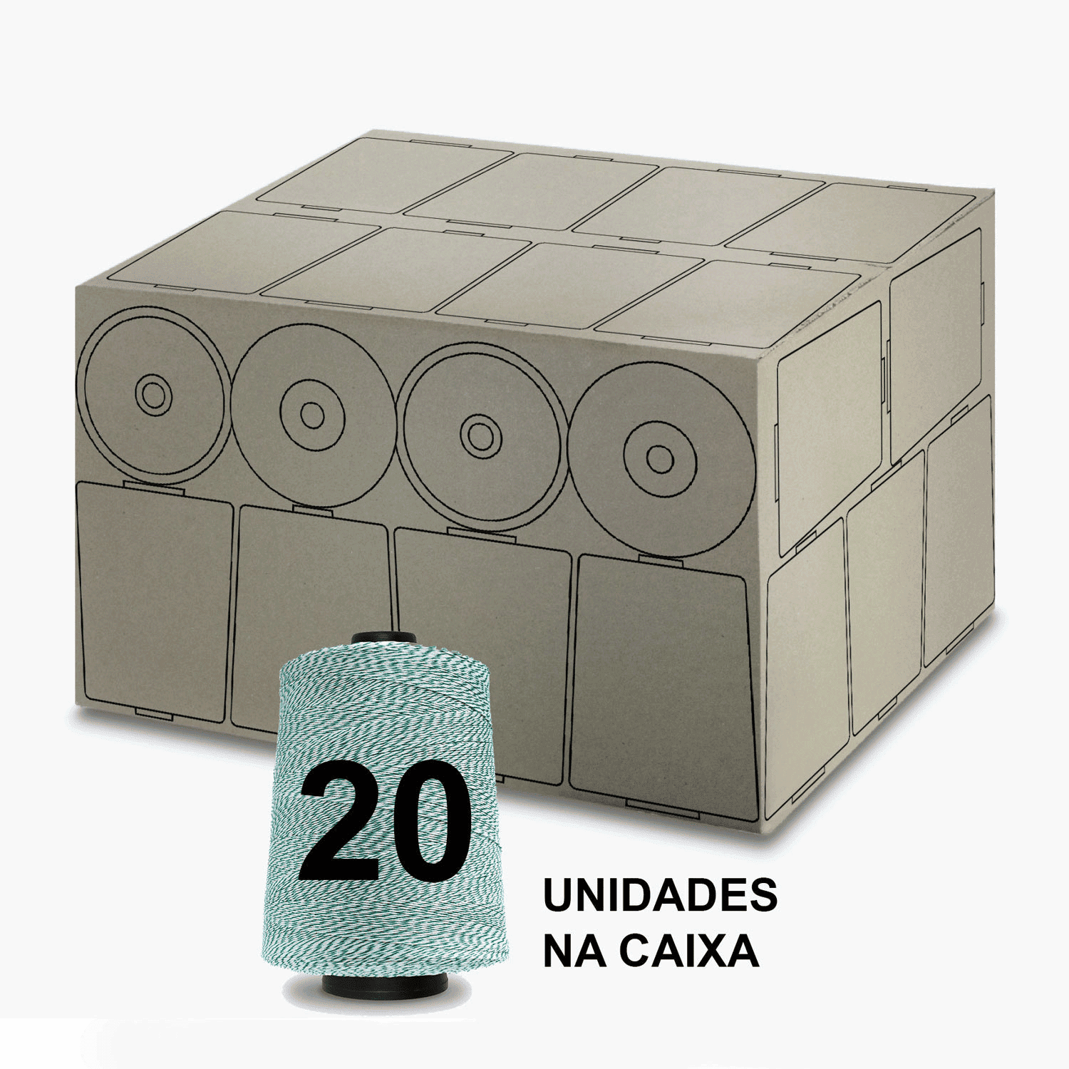 Linha para Sacaria Verde Mesclada 1Kg - 20 Cones