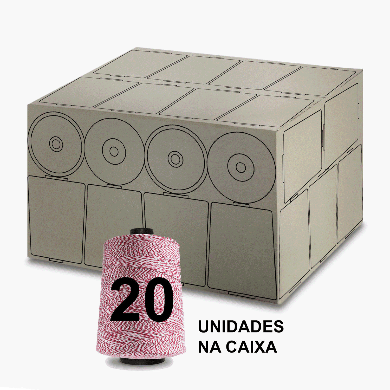 Linha para Sacaria Vermelha Mesclada 1Kg - 20 Cones