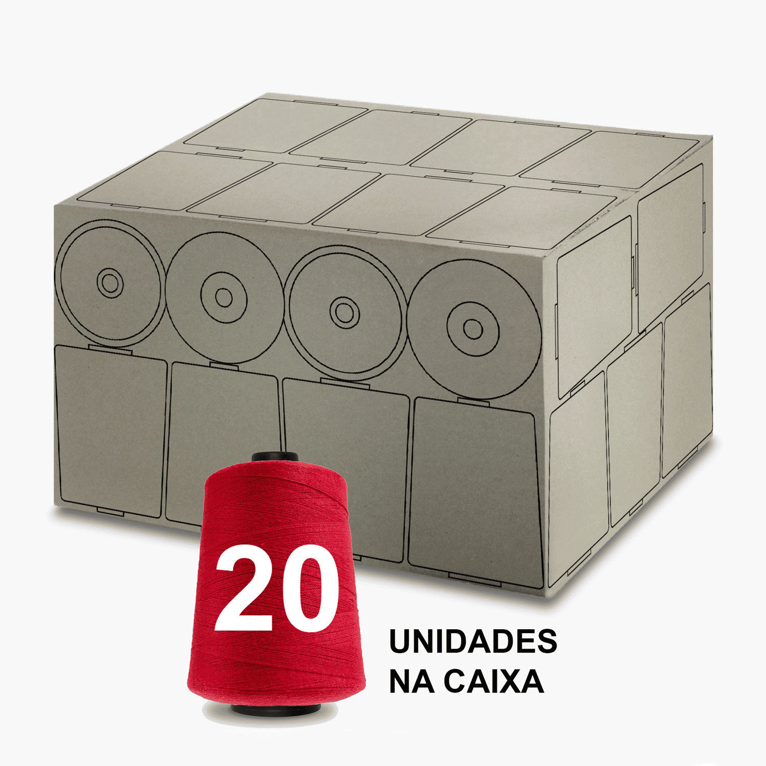 Linha para Sacaria Vermelha 1Kg - 20 Cones